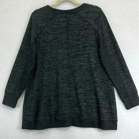 Chico’s Zenergy Pullover Tunic Sweater Size 12/14 (Chico’s 2) Heathered Black - Picture 6 of 11